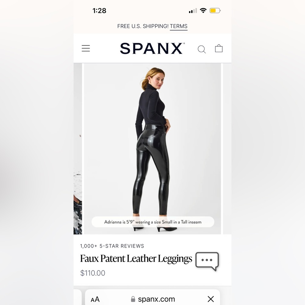 NWT SPANX Patent Leather Legging